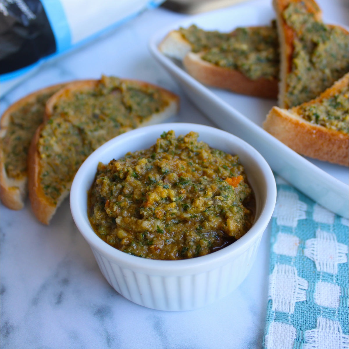 Fance & Refined Pork Rind Tapenade with Keto Bread