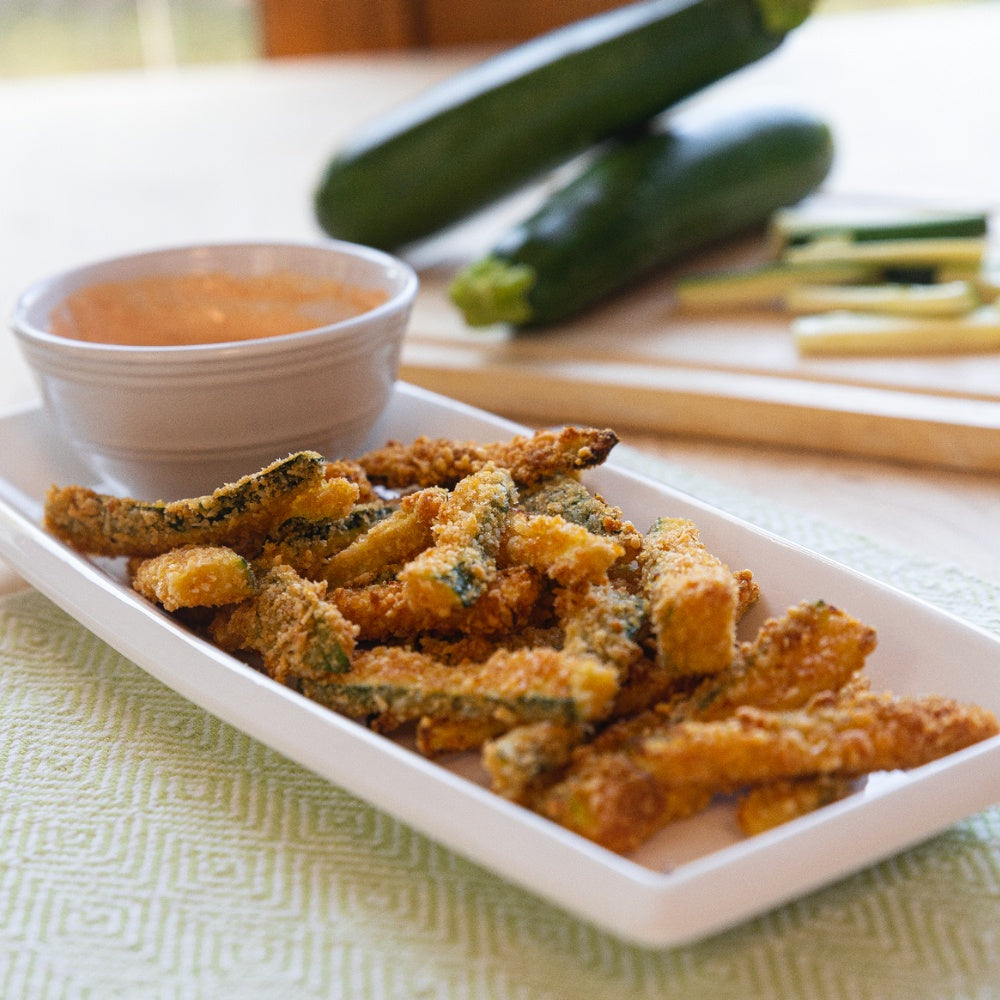 Keto Crunch: Zucchini Fries with a Pork Rind Twist