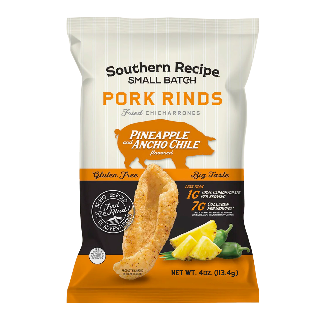 Pineapple & Ancho Chile Pork Rinds front bag
