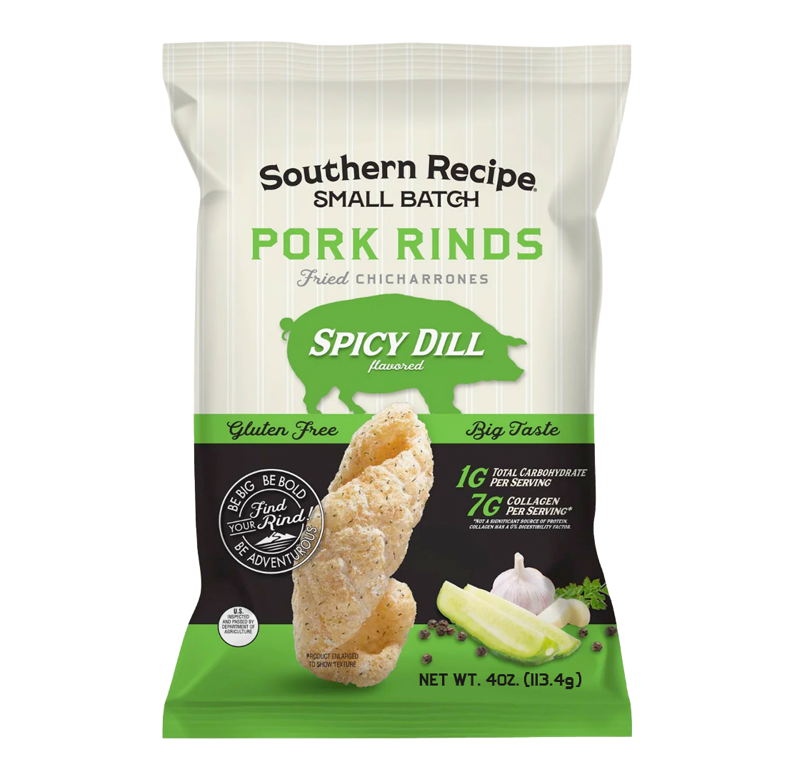 Spicy Dill Pork Rinds front bag