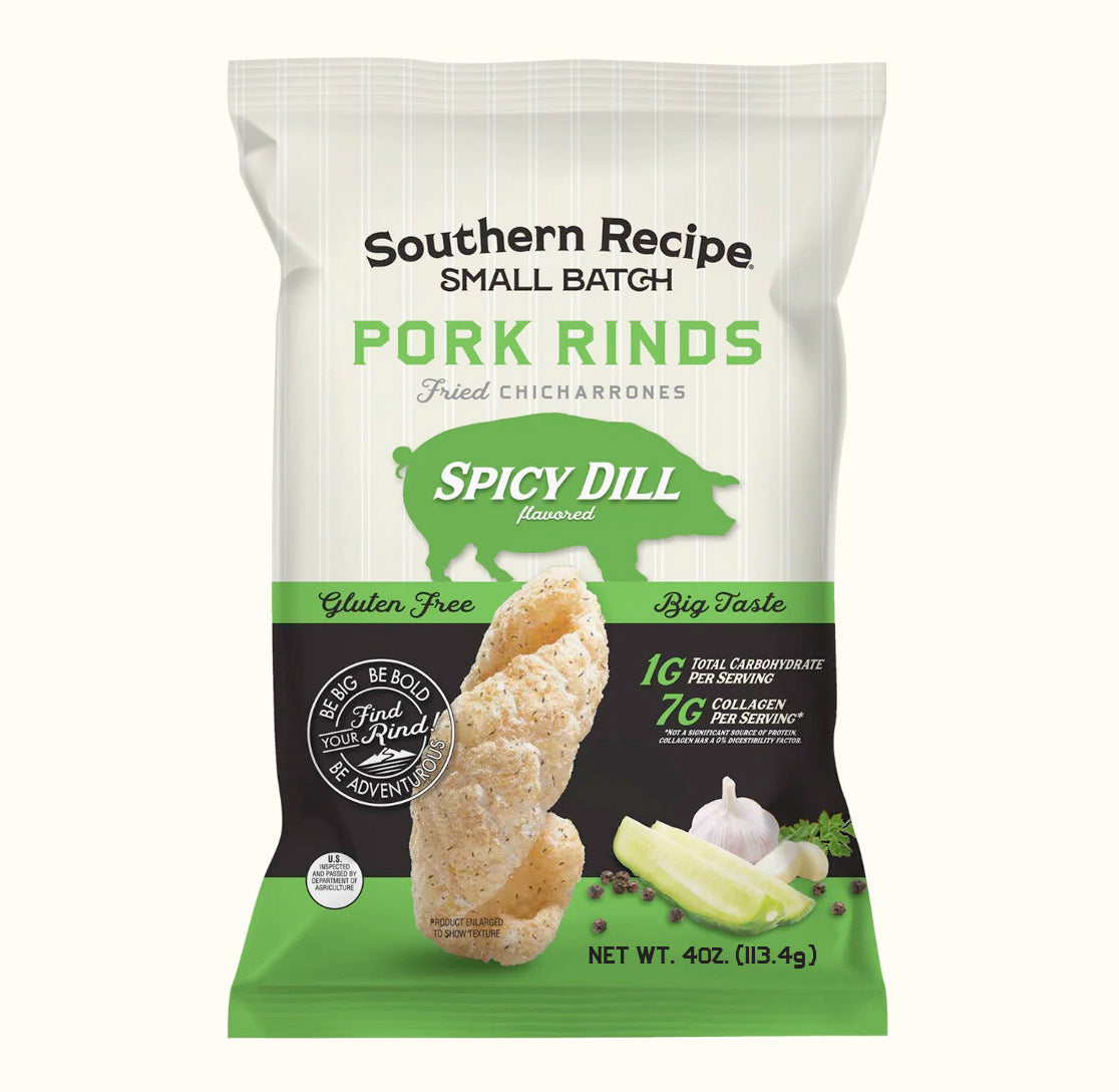Spicy Dill Pork Rinds front bag