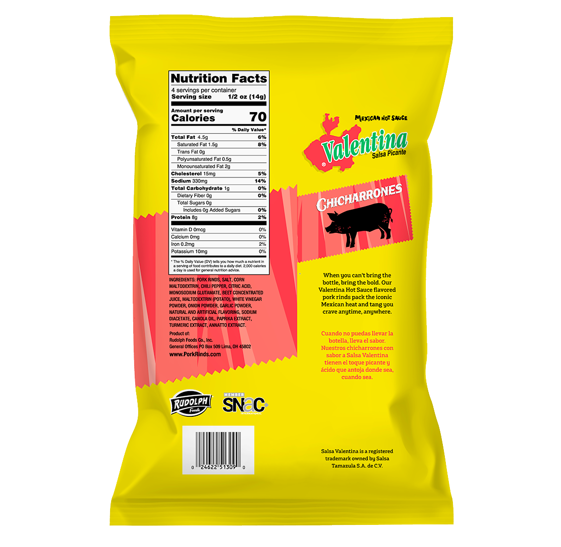 Valentina® Hot Sauce Flavored Pork Rinds