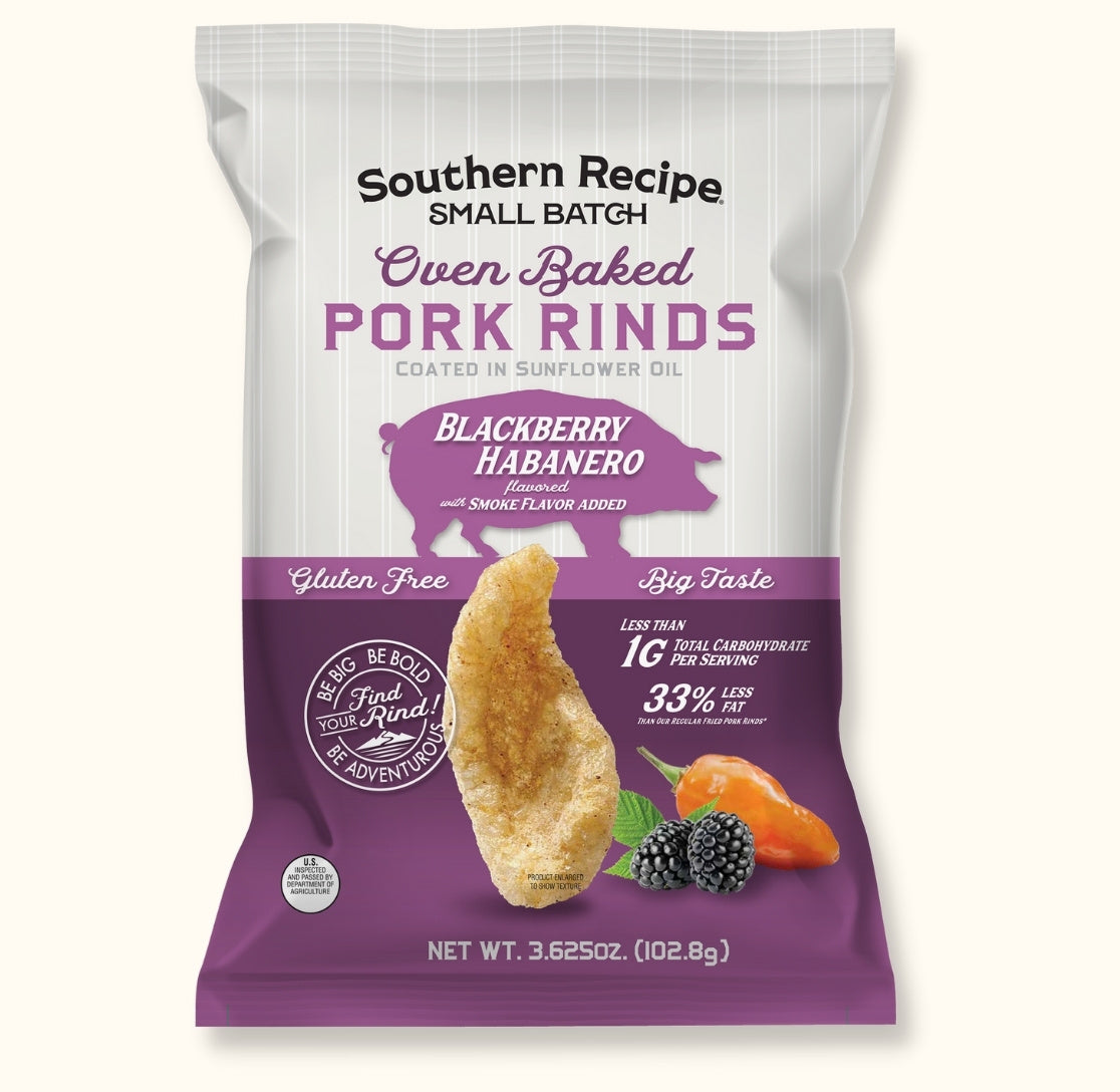 Blackberry Habanero Baked Pork Rinds