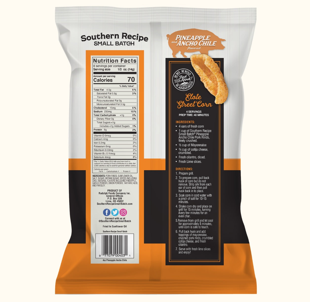 Pineapple and Ancho Chile Back of Bag