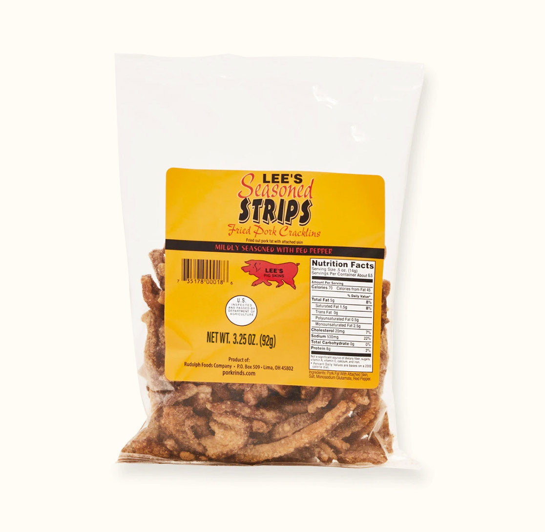Red Pepper Fried Pork Cracklin Strips Lee's
