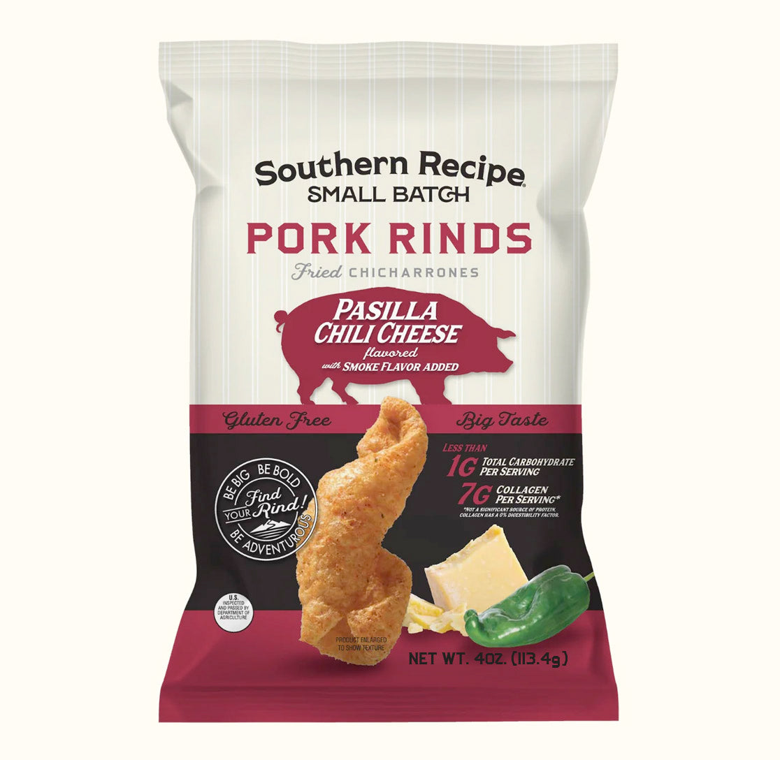 Pasilla Chili Cheese Pork Rinds