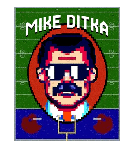 Pixel-art illustration of Mike Ditka